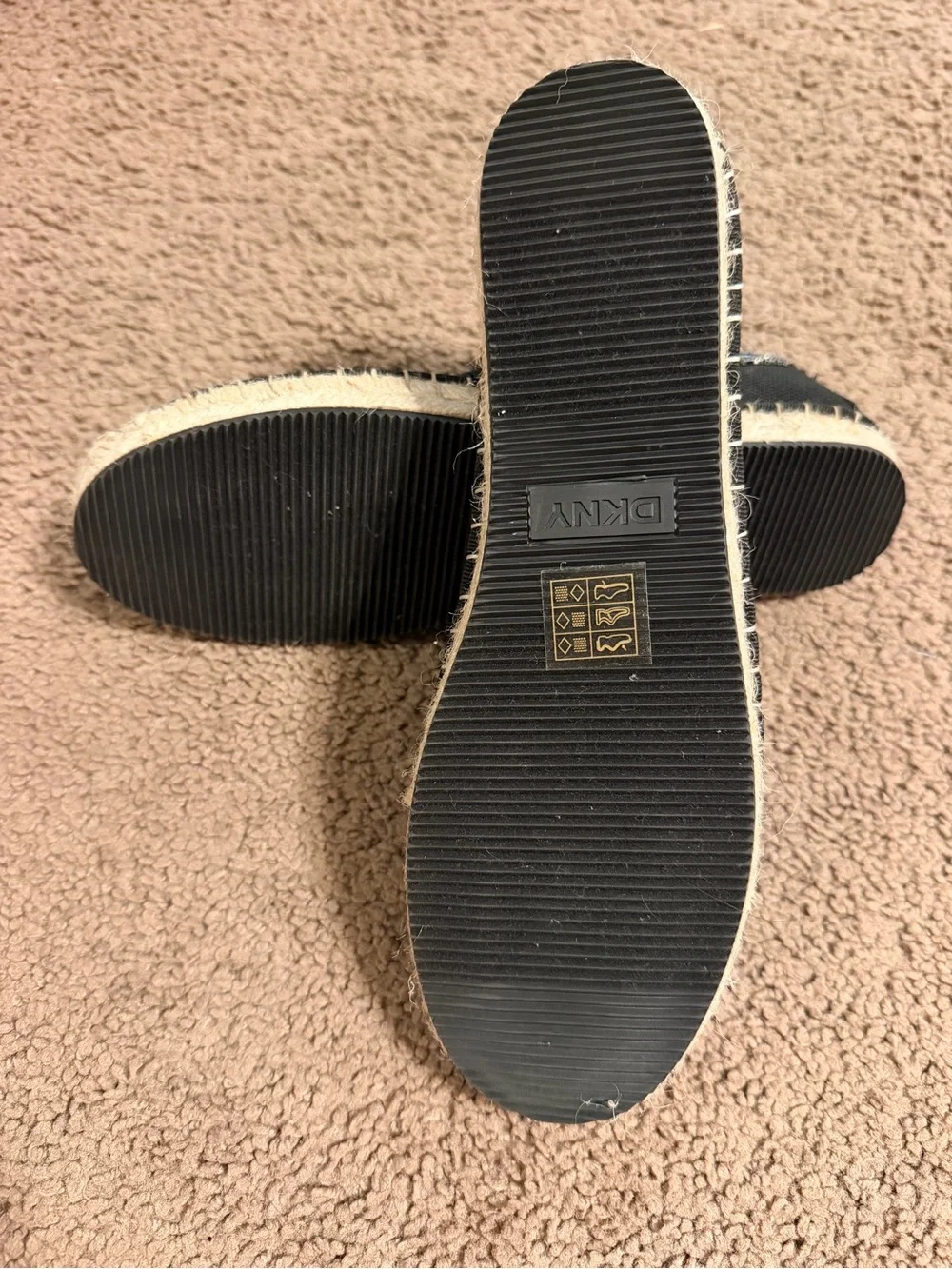 DKNY Black Espadrille Slip-On Flats | Women’s Size 8.5 | NWOT